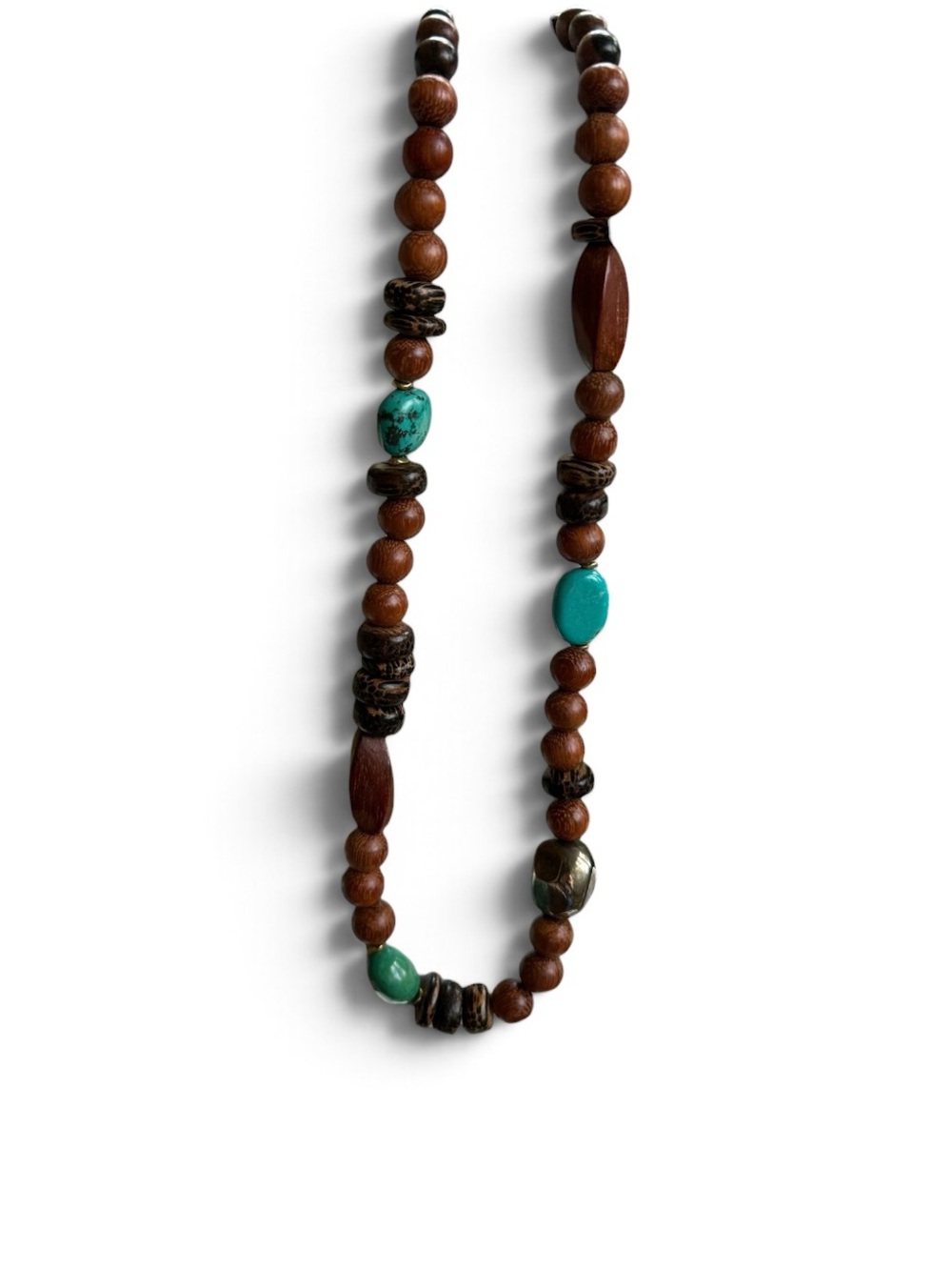 NWT Peyote Bird turquoise wood beaded necklace